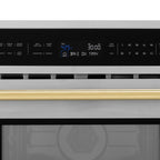 ZLINE Autograph 30" Built-in Convection Microwave Oven in Stainless Steel with Gold Accents, MWOZ-30-G