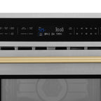 ZLINE Autograph 30" 1.6 cu ft. Built-in Convection Microwave Oven in Satin Stainless Steel and Champagne Bronze Accents, MWOZ-30-SS-CB