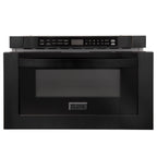 ZLINE 30 in. Kitchen Appliance Package with Black Stainless Steel Gas Range, Range Hood, Microwave Drawer and Dishwasher, 4KP-SGRBRH30-MWDW