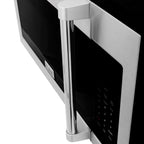 ZLINE 30" 1.5 cu. ft. Over-The-Range Microwave in Satin Stainless Steel with Traditional Handle and Set of 2 Charcoal Filters, MWO-OTRCFH-30-SS
