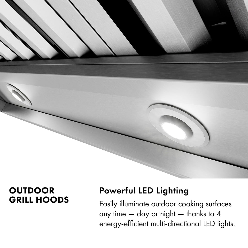 ZLINE 42-Inch Under Cabinet Outdoor Grill Hood - 2,000 CFM - Stainless Steel (GOU1-42)