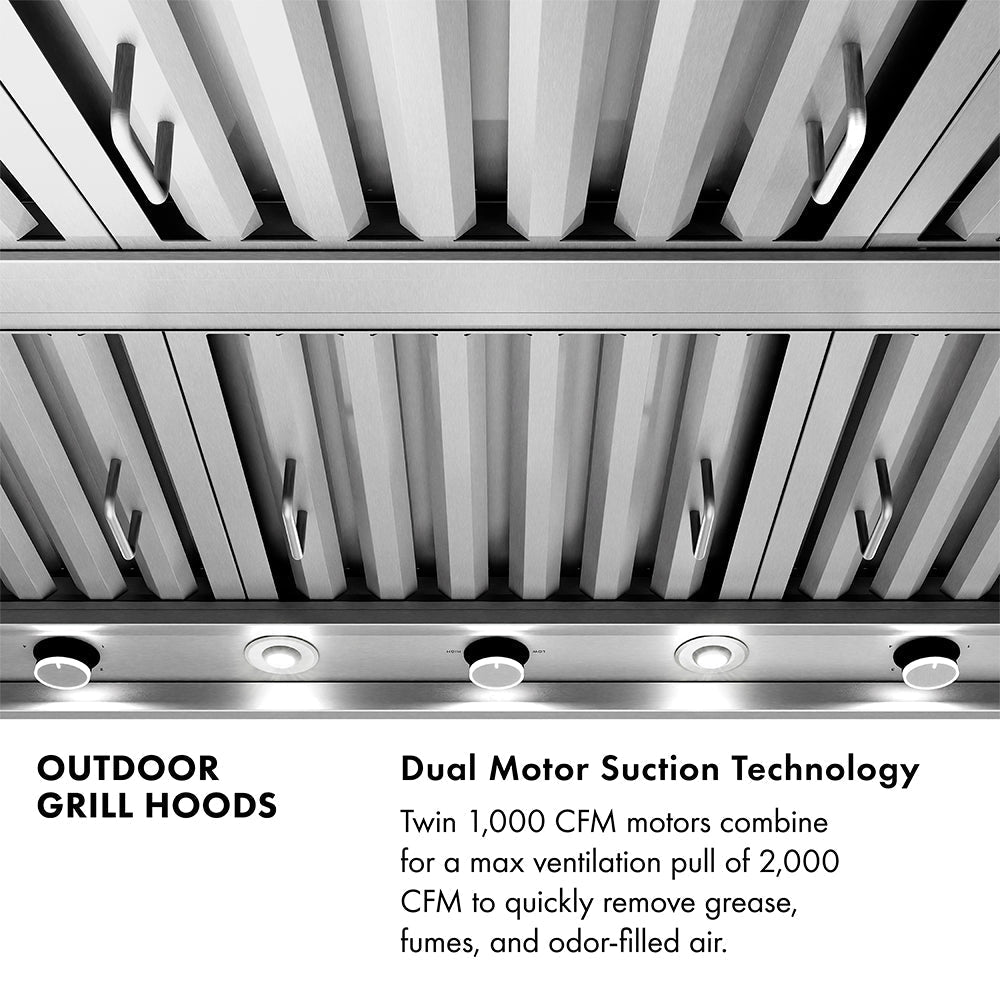 ZLINE 60 in. Wall Mount Outdoor Grill Hood, 2,000 CFM (GOW2-60)