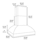 ZLINE 48 in. Island Mount Outdoor Grill Hood, 2,000 CFM (GOi2-48)