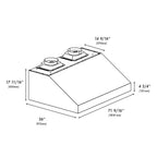 ZLINE 72 in. Under Cabinet Outdoor Grill Hood 2000 CFM (GOU1-72)