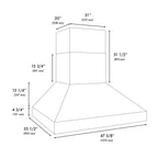 ZLINE 48 in. Wall Mount Outdoor Grill Hood, 2000 CFM (GOW1-48)