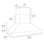 ZLINE 60 in. Wall Mount Outdoor Grill Hood 2000 CFM Stainless Steel [GOW1-60]
