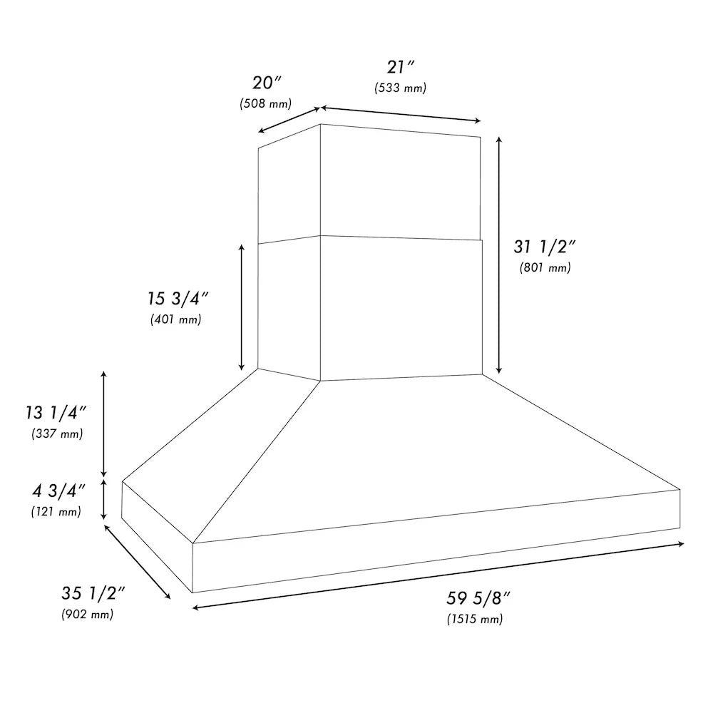 ZLINE 60 in. Wall Mount Outdoor Grill Hood 2000 CFM Stainless Steel [GOW1-60]