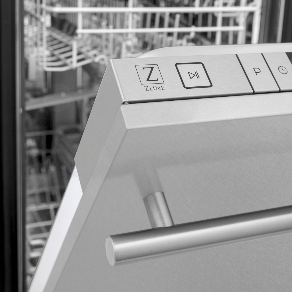 ZLINE 18 in. Top Control Dishwasher in Satin Stainless Steel with Stainless Steel Tub, DW-SN-18
