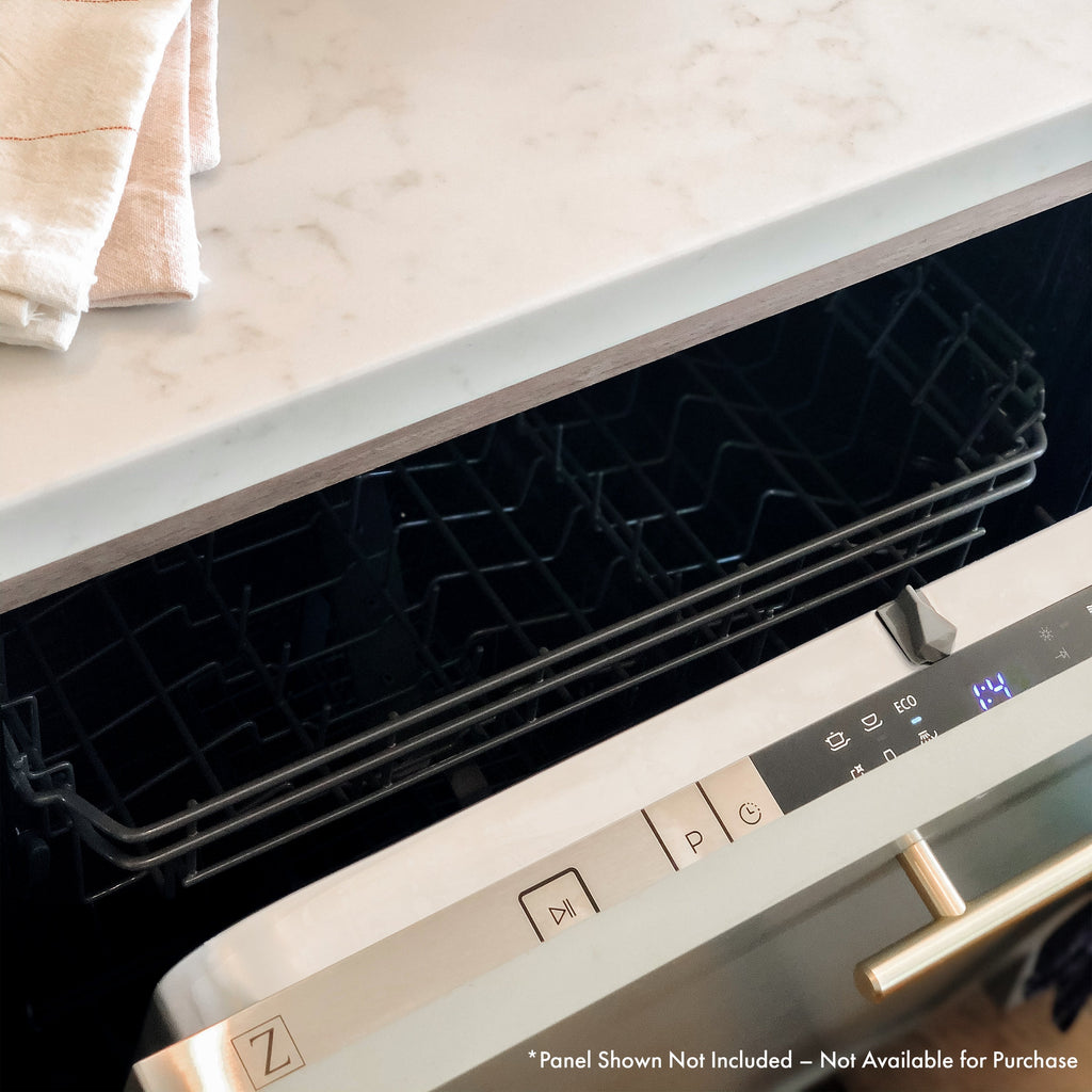 ZLINE 24 in. Top Control Low Profile Dishwasher in Custom Panel Ready with Stainless Steel Tub, DW7713-24
