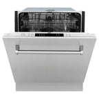 ZLINE 24 in. Top Control Dishwasher in Stainless Steel and Traditional Style Handle, DW-304-H-24