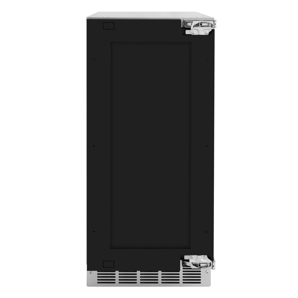 ZLINE Autograph 15" Touchstone Gourmet Ice Maker with Drain Pump and Panel Ready Door with Matte Black Handle, IGMDPZ-15-MB