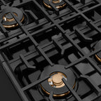 ZLINE 30" Paramount Gas Rangetop with 4 Burner DuoPro™ Cooktop in Black Stainless Steel, PSRTB-30