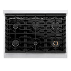 ZLINE Paramount 36" Gas Rangetop with 6 Burners and Porcelain Cooktop in Satin Stainless Steel, SRTS-36