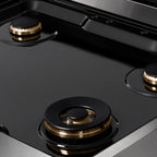 ZLINE 30" Autograph Paramount Gas Rangetop with 4 Burners and Porcelain Cooktop in Satin Stainless Steel with Champagne Bronze Accents, SRTSZ-30-CB