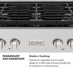 ZLINE Paramount 36" Gas Rangetop with 6 Burners and Porcelain Cooktop in Stainless Steel, SRT36