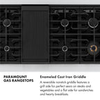 ZLINE Paramount 48" Gas Rangetop with 8 Burners, Cast Iron Griddle and Porcelain Cooktop in Stainless Steel, SRT48