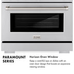 ZLINE 30 in. Gas Range 4.2 cu. ft. 4 Burner DuoPro™ Cooktop Convection Oven Black Stainless Steel Polished Gold Accents (PSGRBZ-30-G)