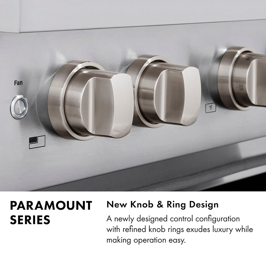 ZLINE 36 in. Dual Fuel Range 5.2 cu. ft. 6 Burner DuoPro™ Cooktop Electric Convection Oven Satin Stainless Steel White Matte Door Matte Black Accents (PSDRSZ-WM-36-MB)