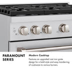 ZLINE 30 in. Dual Fuel Range – 4.2 cu. ft. Capacity – 4 Burner DuoPro™ Cooktop, Electric Convection Oven, White Matte Door (PSDR-WM-30)