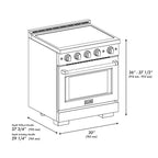 ZLINE 30 in. Induction Range 4.2 cu. ft. Electric Convection Oven 4 Elements Satin Stainless Steel White Matte Door Champagne Bronze Accents (SINRSZ-WM-30-CB)