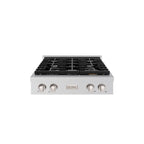 ZLINE Paramount 30" Gas Rangetop with 4 Burners and Porcelain Cooktop in Stainless Steel, SRT30