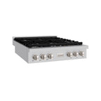 ZLINE Paramount 36" Gas Rangetop with 6 Burners and Porcelain Cooktop in Stainless Steel, SRT36