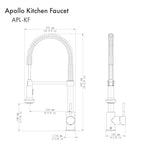 ZLINE Apollo Kitchen Faucet in Polished Gold, APL-KF-PG