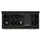 ZLINE Autograph 60 in. 7.4 cu. ft. Dual Fuel Range in Black Stainless Steel with Champagne Bronze Accents (RABZ-60-CB)