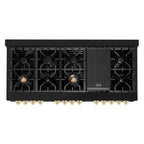 ZLINE Autograph Edition 60 in. Dual Fuel Range 7.4 cu. ft. Black Stainless Steel with Gold Accents (RABZ-60-G)