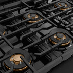 ZLINE 36 in. Dual Fuel Range 5.2 cu. ft. 6 Burner DuoPro™ Cooktop Electric Convection Oven Black Stainless Steel (PSDRB-36)