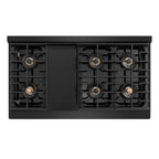 ZLINE 48 in. Dual Fuel Range 6.7 cu. ft. with 8 Burner DuoPro™ Cooktop and Dual Ovens in Black Stainless Steel (PSDRB-48)