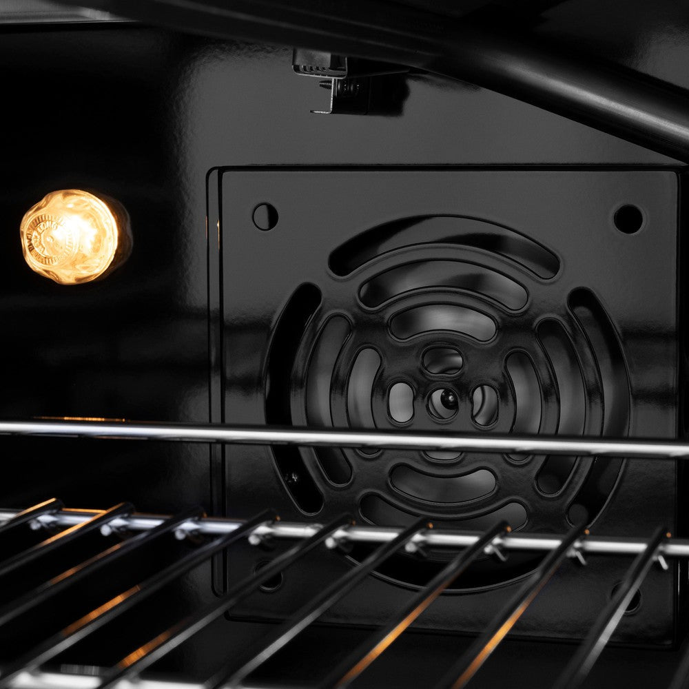 ZLINE Paramount 30 in. Dual Fuel Range with 4 Brass Burners and 4.2 cu. ft. Electric Convection Oven in Black Stainless Steel (SDRB-BR-30)