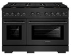 ZLINE Paramount 48 in. 6.7 cu. ft. Double Oven Dual Fuel Range with 8 Brass Burners in Black Stainless Steel (SDRB-BR-48)