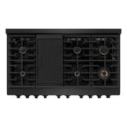 ZLINE Paramount 48 in. 6.7 cu. ft. Double Oven Dual Fuel Range with 8 Brass Burners in Black Stainless Steel (SDRB-BR-48)