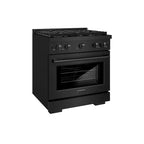 ZLINE Paramount 30-Inch Gas Range with 4 Burners and 4.2 cu. ft. Convection Oven in Black Stainless Steel (Model SGRB-30)