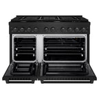 ZLINE Paramount 48 in. Double Oven Dual Fuel Range with 8 Burners, 6.7 cu. ft., Black Stainless Steel (SDRB-48)