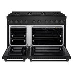 ZLINE Appliance Package - 48 in. Gas Range, Range Hood, Dishwasher in Black, 3KP-SGRBRH48-DW