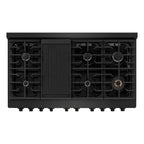 ZLINE Paramount 48 in. Double Oven Dual Fuel Range with 8 Burners, 6.7 cu. ft., Black Stainless Steel (SDRB-48)
