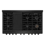 ZLINE Appliance Package - 48 in. Gas Range, Range Hood, Dishwasher in Black, 3KP-SGRBRH48-DW