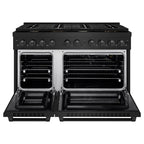 ZLINE Paramount 48 in. 6.7 cu. ft. Gas Range with 8 Brass Burners and Convection Oven in Black Stainless Steel (SGRB-BR-48)