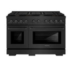 ZLINE Paramount 48 in. 6.7 cu. ft. Gas Range with 8 Brass Burners and Convection Oven in Black Stainless Steel (SGRB-BR-48)