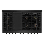ZLINE Paramount 48 in. 6.7 cu. ft. Gas Range with 8 Brass Burners and Convection Oven in Black Stainless Steel (SGRB-BR-48)