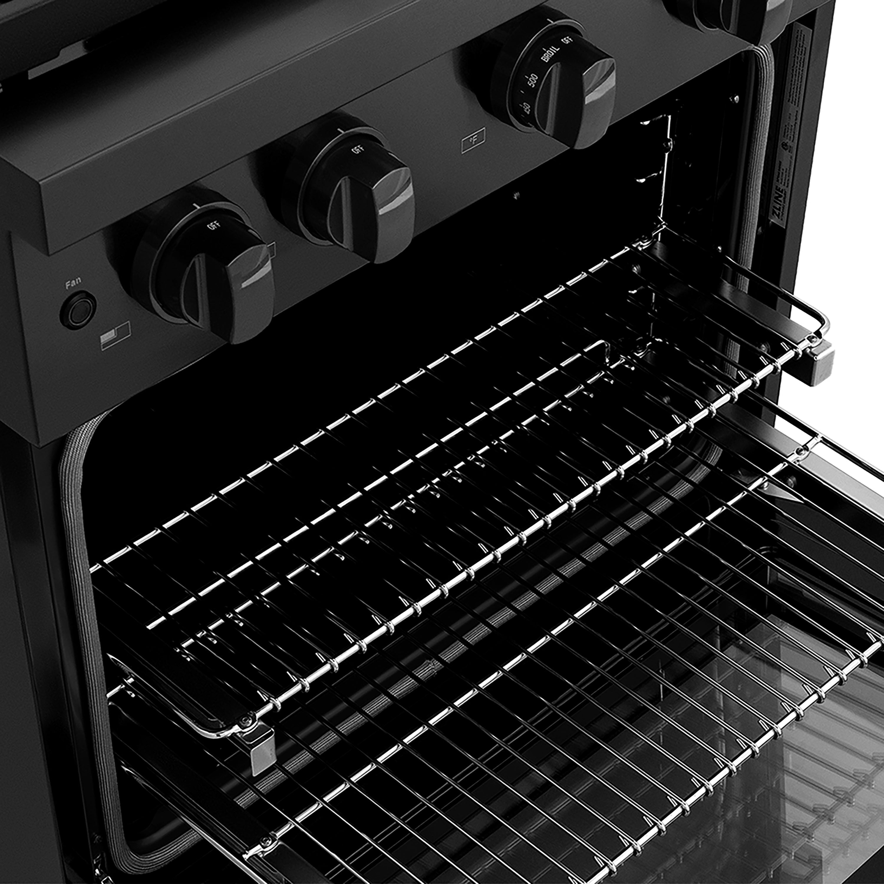 ZLINE 30 in. Gas Range 4.2 cu. ft. Convection Oven with 4 Burner DuoPro™ Cooktop Black Stainless Steel (PSGRB-30)