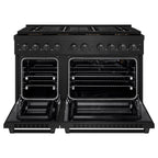 ZLINE 48 in. Gas Range 6.7 cu. ft. Dual Oven 8 Burner DuoPro™ Cooktop Black Stainless Steel (PSGRB-48)