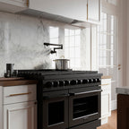 ZLINE 48 in. Gas Range 6.7 cu. ft. Dual Oven 8 Burner DuoPro™ Cooktop Black Stainless Steel (PSGRB-48)