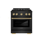ZLINE 30 in. Gas Range 4.2 cu. ft. – 4 Burner DuoPro™ Cooktop, Convection Gas Oven, Black Stainless Steel with Champagne Bronze Accents (PSGRBZ-30-CB)