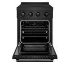 ZLINE 24 in. Induction Range 3.2 cu. ft. Electric Convection Oven 3 Element Cooktop Black Stainless Steel (SINRB-24)