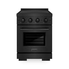ZLINE 24 in. Induction Range 3.2 cu. ft. Electric Convection Oven 3 Element Cooktop Black Stainless Steel (SINRB-24)