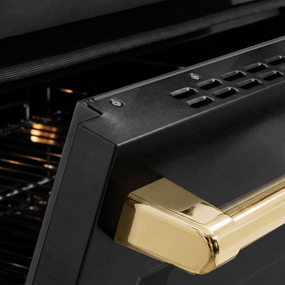 ZLINE 24 in. Induction Range 3.2 cu. ft. Electric Convection Oven 3 Elements Black Stainless Steel Polished Gold Accents (SINRBZ-24-G)