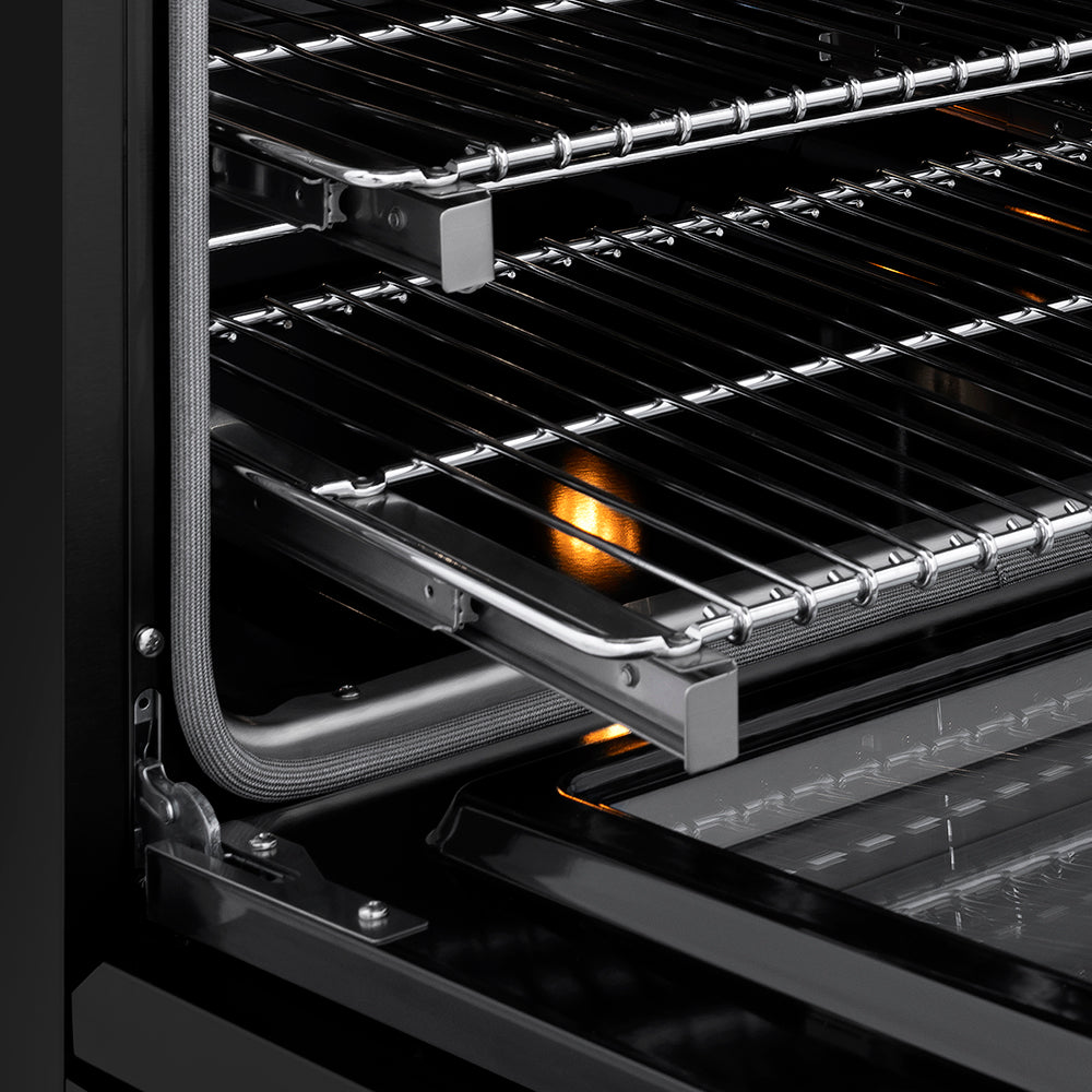 ZLINE 24 in. Induction Range 3.2 cu. ft. Electric Convection Oven 3 Elements Black Stainless Steel Polished Gold Accents (SINRBZ-24-G)